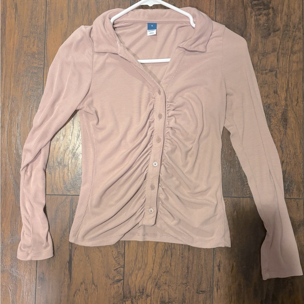 Women's mauve Button-Up polo top